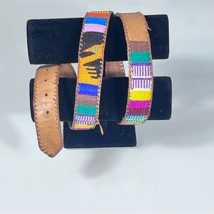 Leather Belt with Handmade Details Added. Needs a little love.